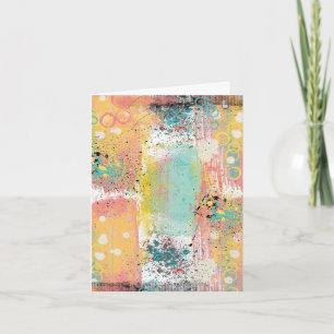 Cartão Pastel Grunge Abstrato Birthday