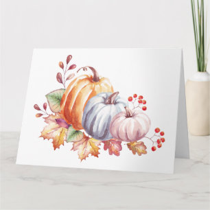 Cartão Pastel Watercolor Pumpkins