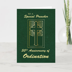 Cartão Pastor 50º Aniversário da Ordination Green
