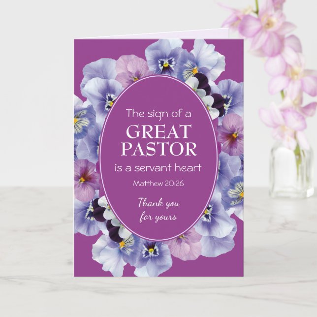Cartão PASTOR APPRECIATION Servant Heart | Obrigado (Orquídea)