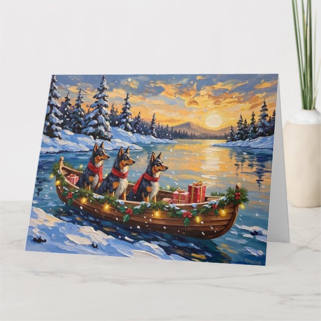 Cartão Pastor da Anatólia Barco de Natal Feriado (Frente)