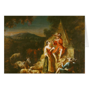 Cartão Pastor que joga uma flauta