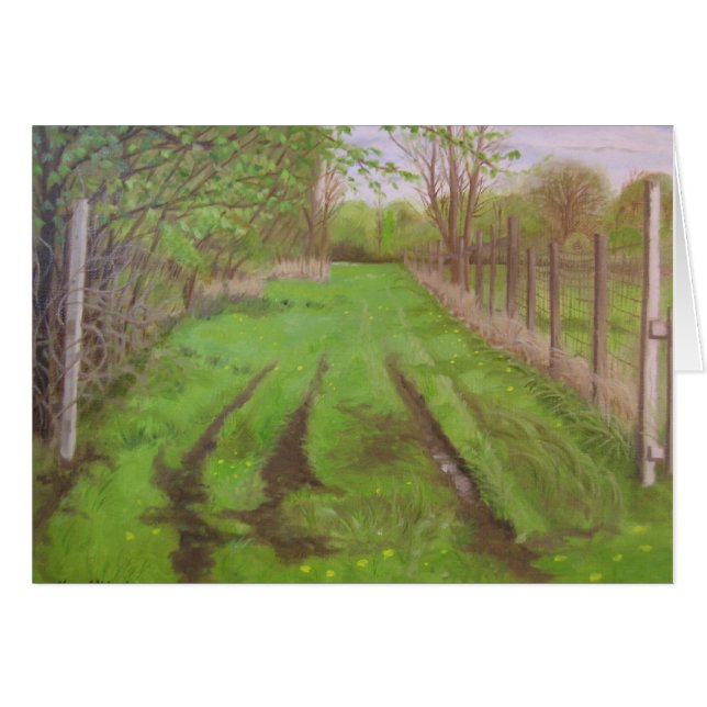 Cartão "Pasture Lane" (Frente Horizontal)