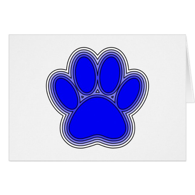 Cartão Pata De Cachorro A Azul Com Descrições (Frente Horizontal)