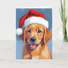Cartão Patas de Natal | Cachorrinho Retriever Golden no N