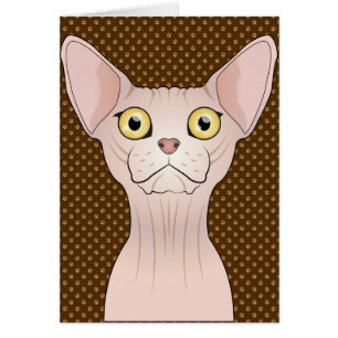 Cartão Patas dos desenhos animados do gato de Sphynx