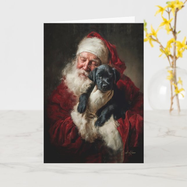 Cartão Patas e Papai Noel (Flor Amarela)