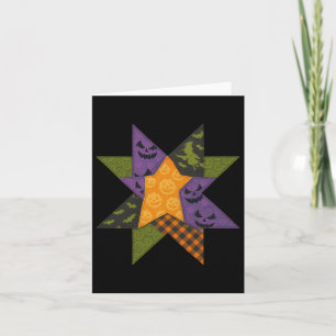 Cartão Patchwork Quilling Block Star Patterno Halloween Q