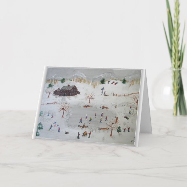 Cartão Patinação em Prata Pond (Frente)