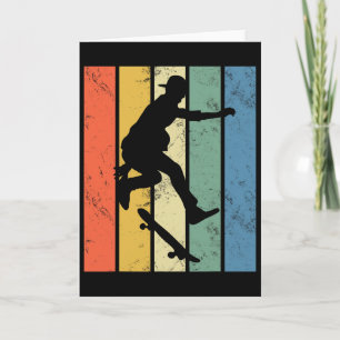 Cartão Patinação Retro Engraçada Realizando Truque