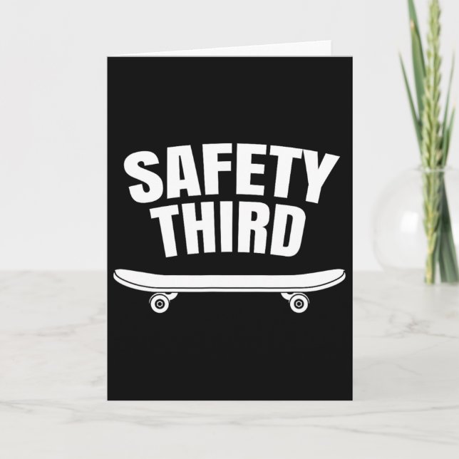 Cartão Patinação Safety Third Divertido  (Frente)