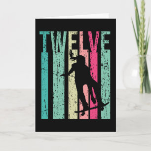 Cartão Patinadora de Aniversário do 12 12