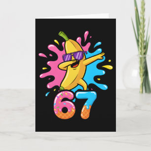 Cartão Patinete de Banana Engraçada 67 Crianças 67 Dias d