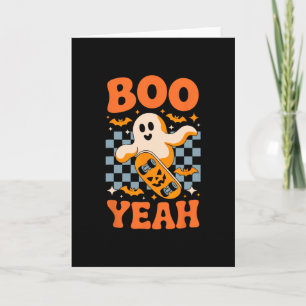 Cartão Patinete Fantasma Boo Yeah Divertido Halloween Ska