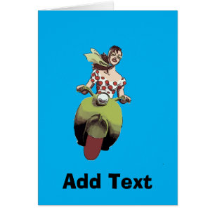 Cartão Patinete Girl, adicionar texto