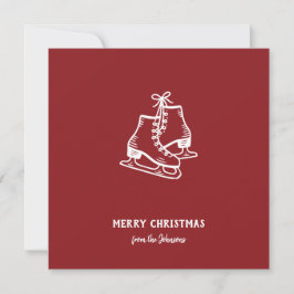 Cartão Patins de Natal Personalizados com Nome da Família