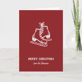 Cartão Patins de Natal Personalizados com Nome da Família