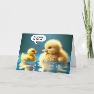 Cartão Pato Amarelo de Brinquedo 70 de Aniversário com Du