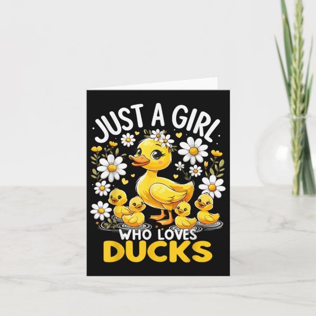 Cartão Pato Bonito Amo Apenas Uma Menina Que Ama Patos (Frente)