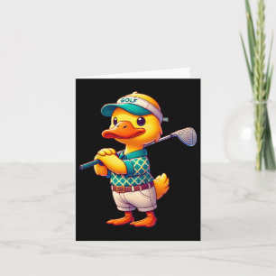 Cartão Pato Bonito Jogando Golfe Golfe Golfe Homens Mulhe