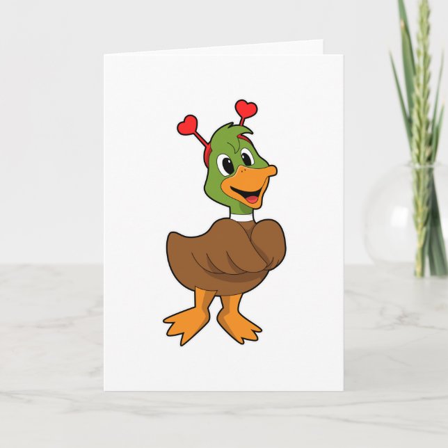 Cartão Pato com Toco de Coração na Cabeça (Frente)