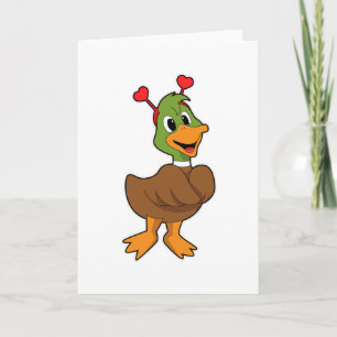 Cartão Pato com Toco de Coração na Cabeça