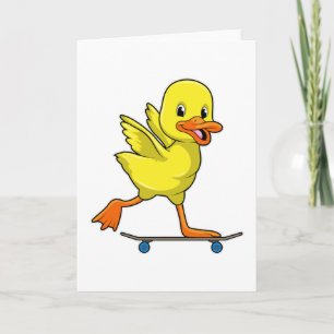 Cartão Pato como Patinador com Skate