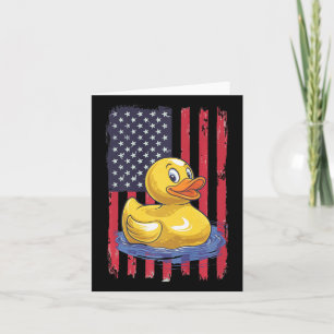 Cartão Pato de Borracha Bandeira EUA Dia da Independência