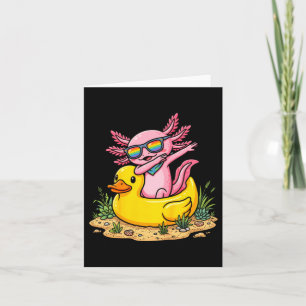 Cartão Pato de Borracha Dabbing Axolotl Férias de Verão D