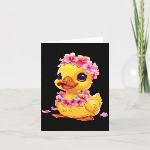Cartão Pato de Borracha Havaiano Floral Havaí Pato de Bor