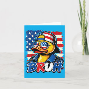 Cartão Pato de Borracha Patriótico Americano N Irmão Meni