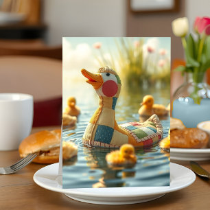 Cartão Pato de Brinquedo Adorável Novo Dia de as mães da
