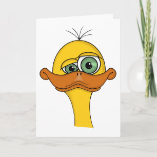 Cartão Pato de desenho animado engraçado