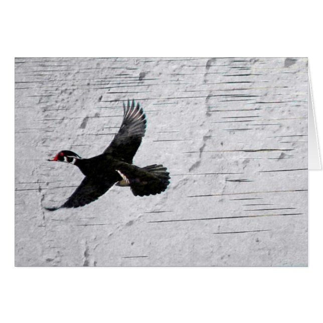 Cartão Pato de Madeira (Frente Horizontal)