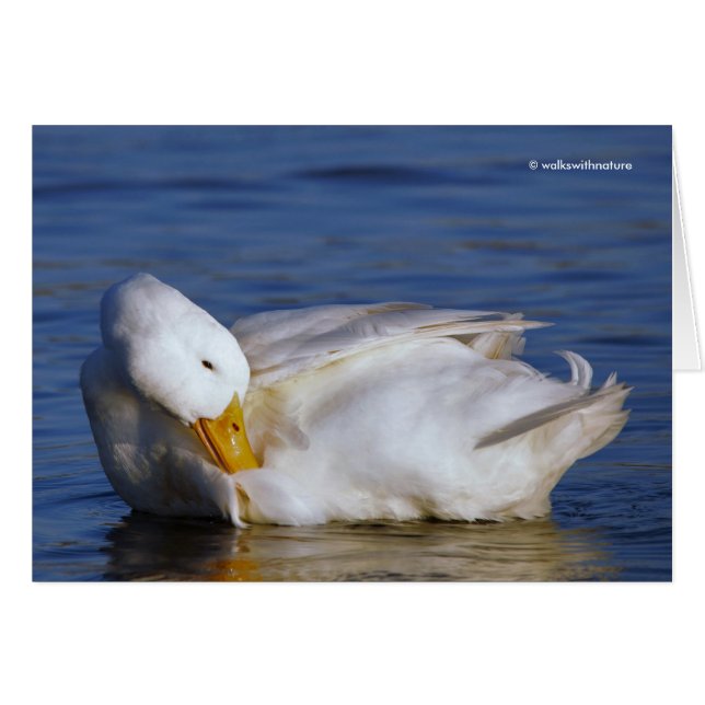 Cartão Pato de Pequim Sorrindo um Sorriso de Mona Lisa no (Frente Horizontal)