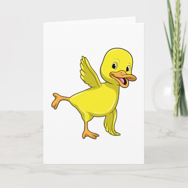 Cartão Pato em exercício de alongamento de yoga (Frente)