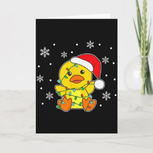 Cartão Pato Feliz Natal Animais de Inverno Pato 