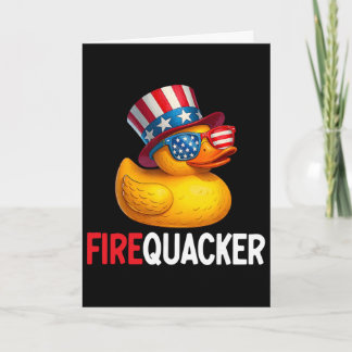 Cartão Pato Firequacker Patriótico de 4 de Julho Quatro D