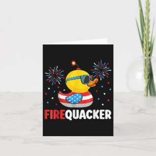 Cartão Pato Firequacker Patriótico do Dia 4 de Julho Quat