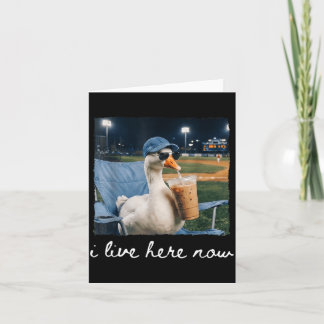 Cartão Pato Ganso Engraçado Mora Aqui Campo de Beisebol M