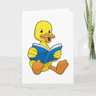 Cartão Pato na Leitura com Livro