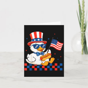 Cartão Pato patriótico engraçado bandeira dos EUA 4 de ju