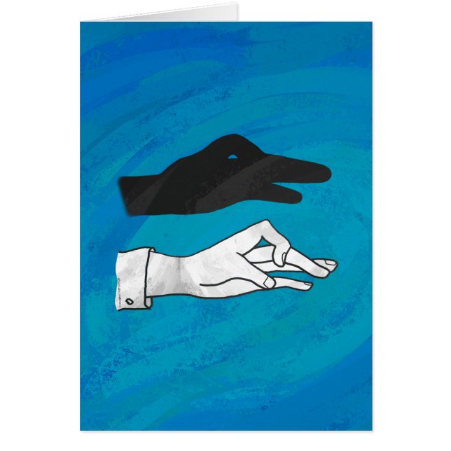 Cartão Pato Sombra em Azul (Frente)