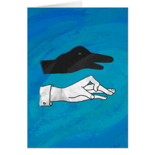 Cartão Pato Sombra em Azul