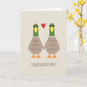 Cartão Patos de Amor Parabéns aos Noivos Congrats