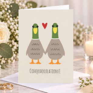 Cartão Patos de Amor Parabéns aos Noivos Congrats