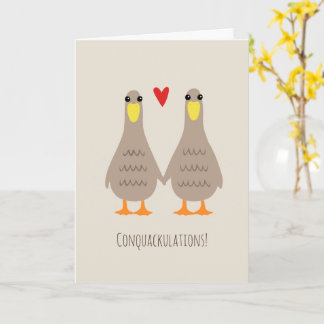 Cartão Patos de Amor Parabéns Casamento Noivas Parabéns