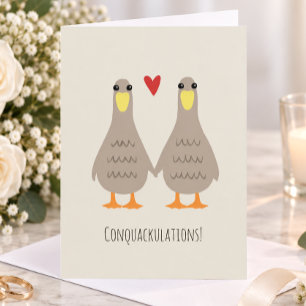 Cartão Patos de Amor Parabéns Casamento Noivas Parabéns