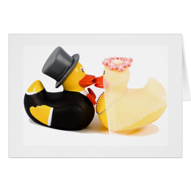 Cartão Patos de casamento (Frente Horizontal)