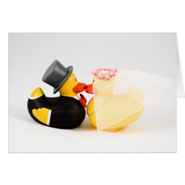 Cartão Patos de casamento (Frente Horizontal)